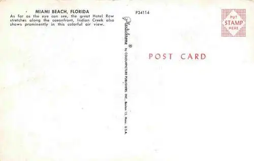 AK / Ansichtskarte  Miami_Beach Panorama Hotel Row Indian Creak Atlantic Ocean aerial view