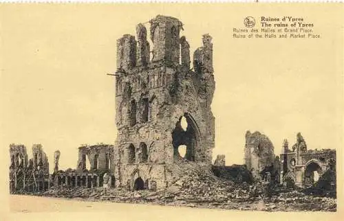 AK / Ansichtskarte 73966714 Ypres_Ypern_Ieper_Belgie Ruines des Halles et Grande Place Truemmer 1. Weltkrieg