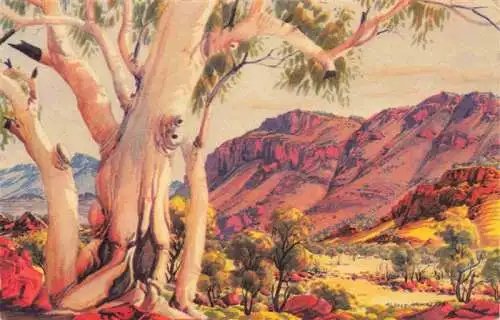 AK / Ansichtskarte  Temple_Bar_Gap_Honeymoon_Gap_Alice_Springs_Australia Landschaftspanorama Kuenstlerkarte