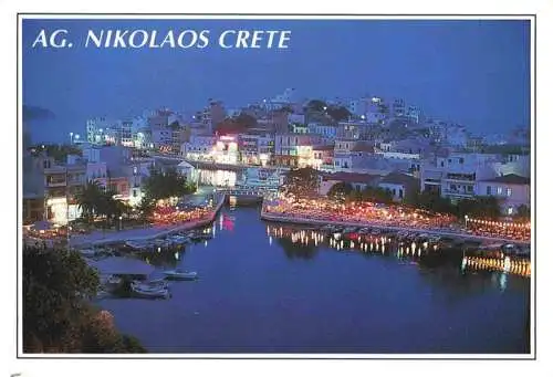 AK / Ansichtskarte  Nikolaos_Agios_Nikolaos_Crete_Kreta Hafen bei Nacht