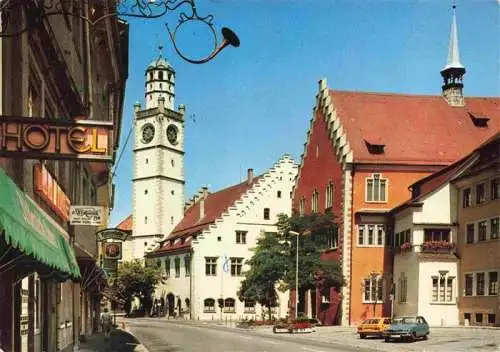 AK / Ansichtskarte  RAVENSBURG__Wuerttemberg_BW Marienplatz mit Blaserturm Waaghaus Rathaus