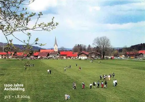 AK / Ansichtskarte 73966783 Ascholding 1200-Jahr-Feier Ortsansicht mit Kirche