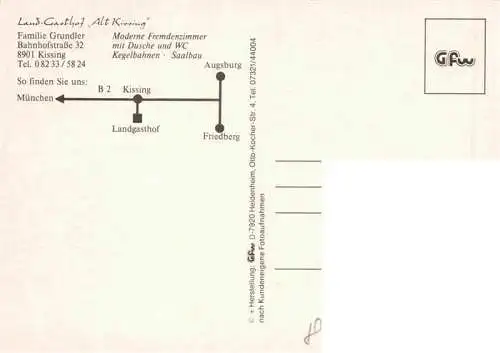 AK / Ansichtskarte 73966883 Kissing_Bayern Land Gasthof Alt Kissing Gastraeume Zimmer