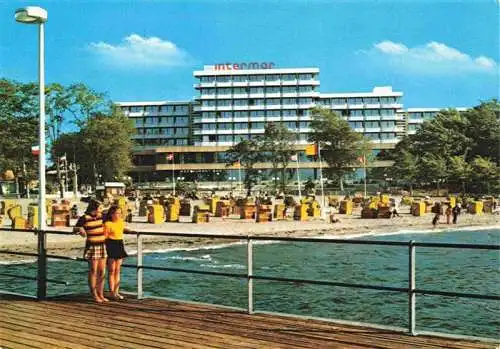 AK / Ansichtskarte 73966893 Gluecksburg__Ostseebad Strand mit Hotel Intermar