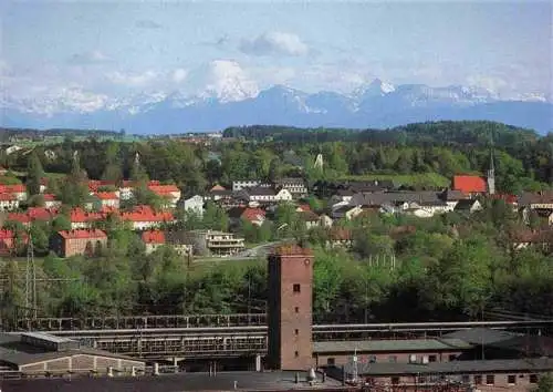 AK / Ansichtskarte 73966949 Burgkirchen_Alz Teilansicht mit Blick zu den Alpen