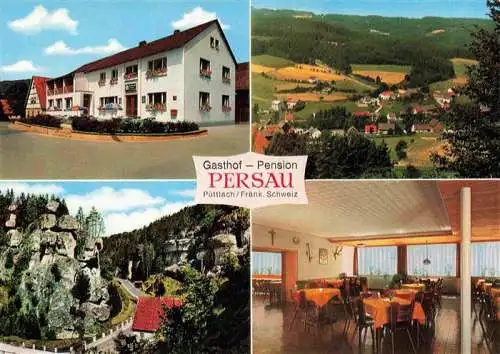 AK / Ansichtskarte 73966976 Puettlach Gasthof Pension Persau Gastraum Landschaftspanorama Puettlachtal Felsen
