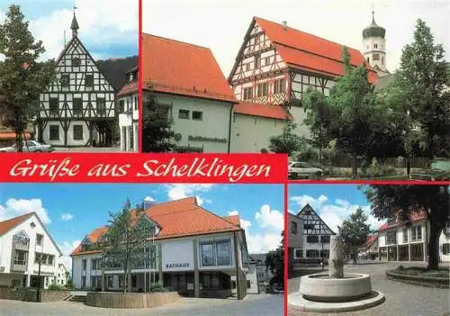 AK / Ansichtskarte  Schelklingen Fachwerkhaeuser Kirche Rathaus Brunnen