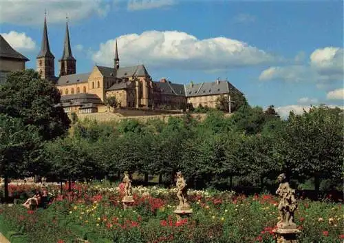 AK / Ansichtskarte 73967046 BAMBERG_Bayern Blick vom Hofgarten auf Michaelsberg mit St Michaelskirche