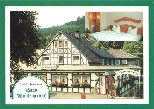 AK / Ansichtskarte 73967088 Zueschen__Sauerland Hotel Restaurant Haus Muehlengrund Biergarten