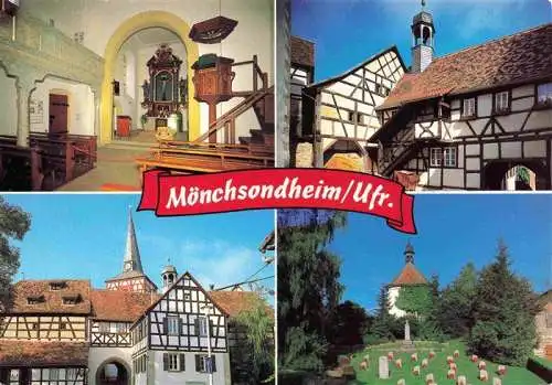 AK / Ansichtskarte 73967116 Moenchsondheim Kirche Inneres Fachwerkhaeuser Park