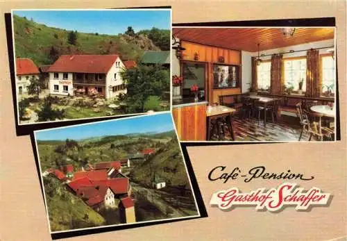 AK / Ansichtskarte 73967117 Haselbrunn_Oberfranken Cafe Pension Gasthof Schaffer Gaststube Panorama