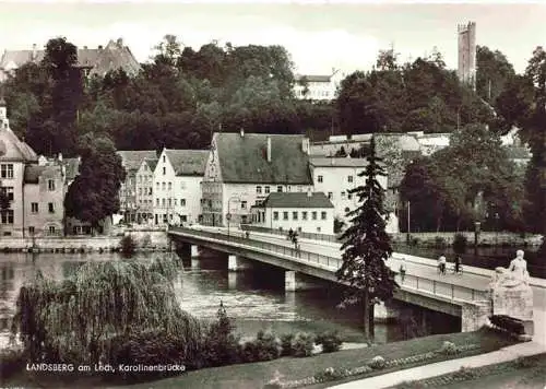 AK / Ansichtskarte  Landsberg_Lech_Bayern Karolinenbruecke