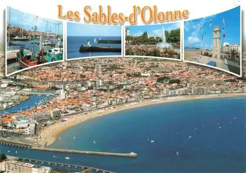 AK / Ansichtskarte  Les_Sables-d_Olonne_85 Teilansichten Hafen Fontaene Luftaufnahme