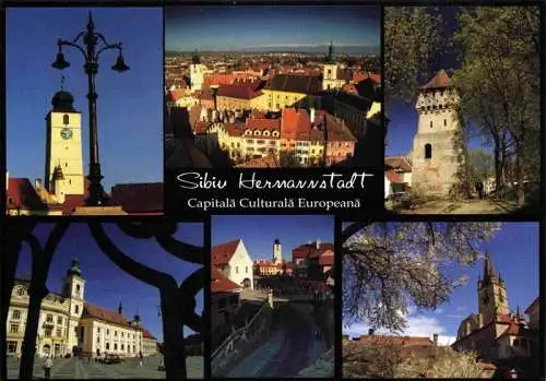 AK / Ansichtskarte  SIBIU_Hermannstadt_RO Turnul Sfatului Piaja Mica Turnul Olarilor Piata Mare Podul Minciunilor Casa Artelor Biserica Evaghelica