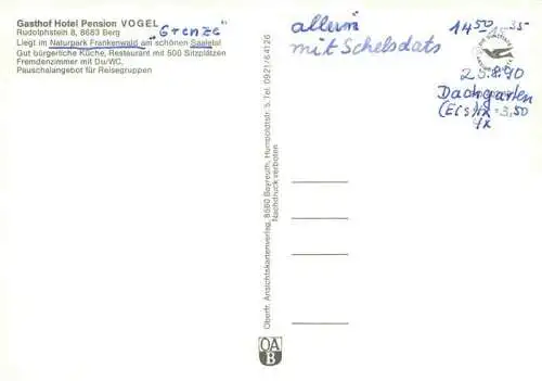 AK / Ansichtskarte 73967197 Rudolphstein Gasthof Vogel Ansicht vom Waldrand aus