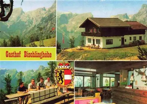 AK / Ansichtskarte 73967198 Werfenweng_Pinzgau-Pongau_AT Gasthof Bischlingshoehe Gastraum Terrasse Alpen