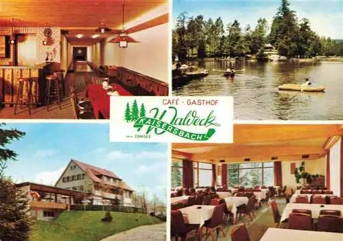 AK / Ansichtskarte  Kaisersbach__Welzheim Café Gasthof Waldeck beim Ebnisee Gastraum Kegelbahn