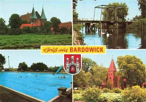 AK / Ansichtskarte 73967246 Bardowick Kirche Ziehbruecke Schwimmbad 