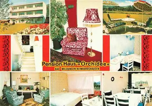 AK / Ansichtskarte 73967290 Reinhardshausen_Bad_Wildungen Pension Haus Orchidee Gastraeume Zimmer Terrasse