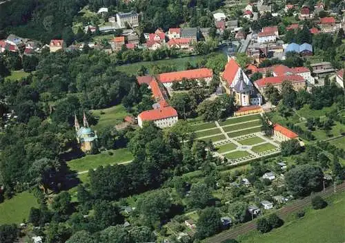 AK / Ansichtskarte 73967293 Neuzelle_Brandenburg Ehem Zisterzienserkloster Kath Pfarrkirche St Marien Ev Pfarrkirche Zum Heiligen Kreuz Fliegeraufnahme