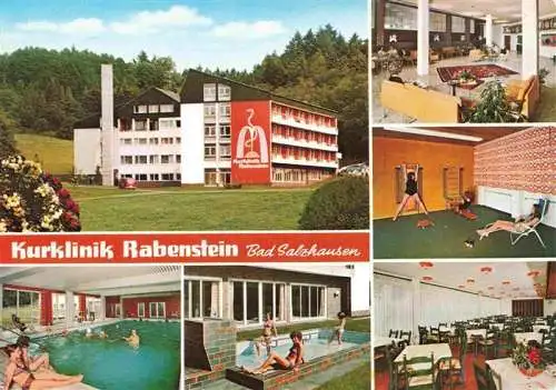 AK / Ansichtskarte 73967310 Nidda Kurklinik Rabenstein Hallenbad Wassertreten Foyer Gymnastikraum Speisesaal