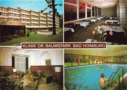 AK / Ansichtskarte 73967322 BAD_HOMBURG Klinik Dr Baumstark Speisesaal Aufenthaltsraum Hallenbad