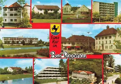 AK / Ansichtskarte  Bad_Rappenau Schloss Sanatorium Kurheim Benz Gasthaus Pfaelzer Hof Schwaerzberg Sanatorium Rathaus Kurheim Hilkert Kurhotel Gaestehaus Vulpius Klinik Kurmittelhaus