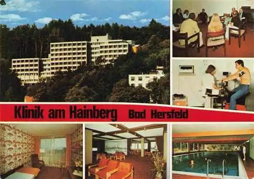 AK / Ansichtskarte 73967337 BAD_HERSFELD Klinik am Hainberg Zimmer Foyer Aufenthaltsraum Fitness Hallenbad