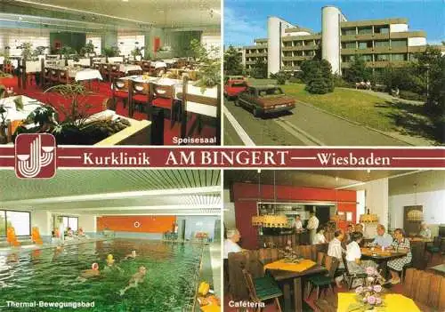 AK / Ansichtskarte  Wiesbaden Kurklinik Am Bingert Speisesaal Thermal Bewegungsbad Cafeteria
