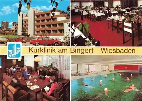AK / Ansichtskarte  Wiesbaden Kurklinik Am Bingert Speisesaal Thermal Bewegungsbad Cafeteria