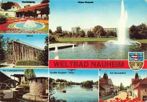 AK / Ansichtskarte  BAD_NAUHEIM Wandelgang Saline Am Ludwigsbrunnen Neuer Kurpark Grosser Kurpark Teich Am Sprudelhof