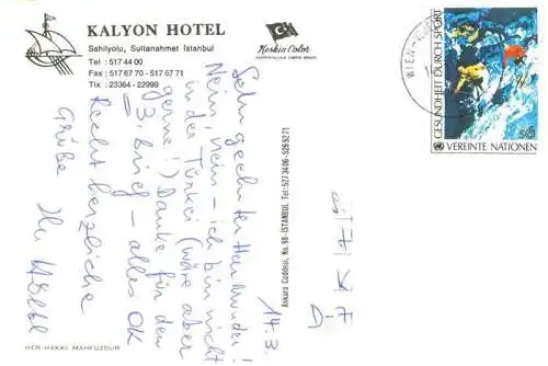 AK / Ansichtskarte 73967396 Istanbul_Constantinopel_TK Kalyon Hotel