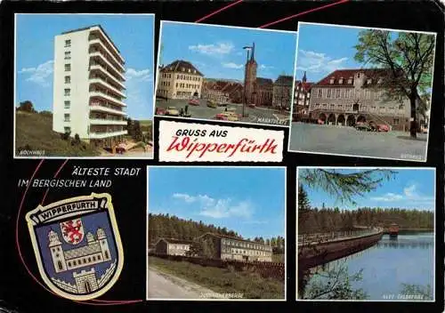 AK / Ansichtskarte  Wipperfuerth Hochhaus Marktplatz Rathaus Jugendherberge Neye-Talsperre Stausee