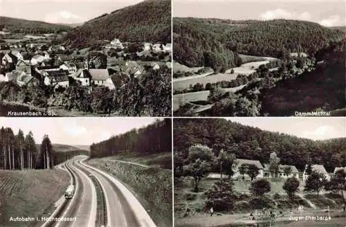 AK / Ansichtskarte  Krausenbach_Dammbach Panorama Dammbachtal Autobahn im Hochspessart Jugendherberge