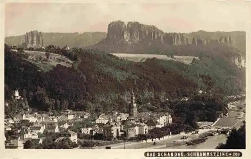 AK / Ansichtskarte  Bad_Schandau Panorama mit Schrammsteine