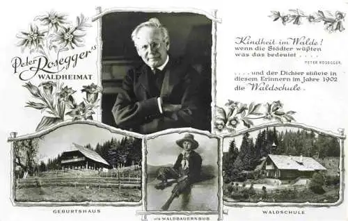AK / Ansichtskarte 73967561 Krieglach_Steiermark_AT Peter Rosegger Portrait Geburtshaus Als Waldbauernbub Waldschule