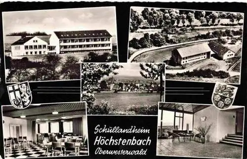 AK / Ansichtskarte  Hoechstenbach_Rheinland-Pfalz Schullandheim Speisesaal Panorama Foyer Fliegeraufnahme