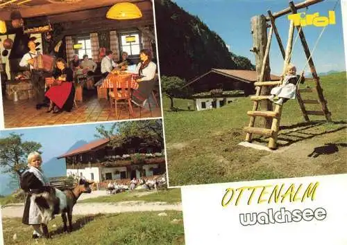 AK / Ansichtskarte  Walchsee_Tirol_AT Ottenalm Gastraum Ziege Kinderschaukel