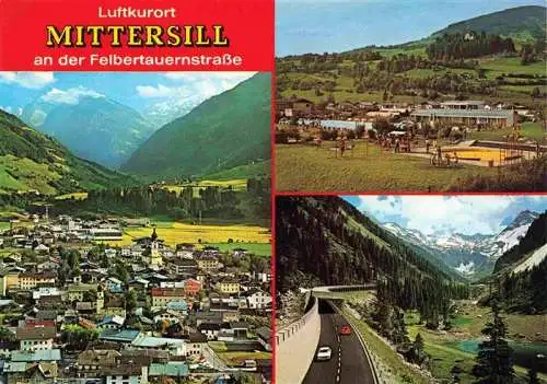 AK / Ansichtskarte  Mittersill_Oberpinzgau_AT Stadtpanorama gegen Felbertauern Felbertauernstrasse Schwimmbad