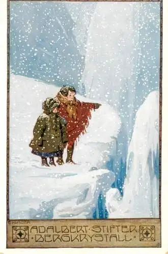 AK / Ansichtskarte  Kutzer_Ernst_Kuenstlerkarte Nr.8 Kinder Schnee Adalbert Stifter