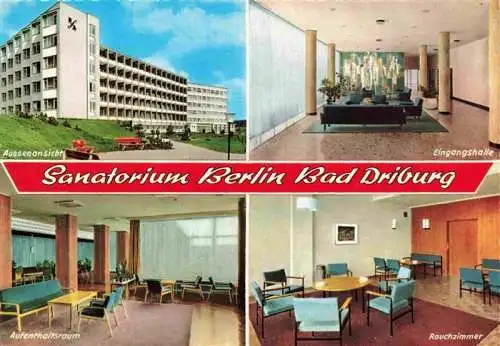 AK / Ansichtskarte 73967705 BAD_DRIBURG Sanatorium Berlin Eingangshalle Aufenthaltsraum Rauchzimmer