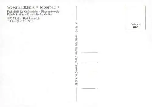 AK / Ansichtskarte 73967711 Bad_Seebruch_Vlotho Weserlandklinik Speisesaal Hallenbad Moorbad