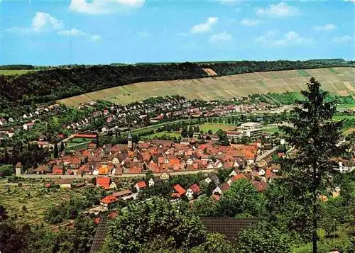 AK / Ansichtskarte 73967779 Niedernhall_BW Blick auf Stadtmauer Sport- und Schulzentrum Haal-Burgstall Austrasse