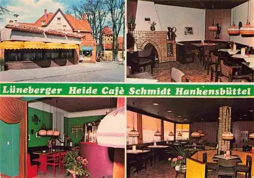 AK / Ansichtskarte  Hankensbuettel Café Schmidt Gastraum Kaminzimmer