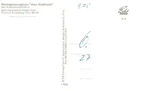 AK / Ansichtskarte  Kronberg__Cronberg_Taunus Muettergenesungsheim Haus Waldfriede