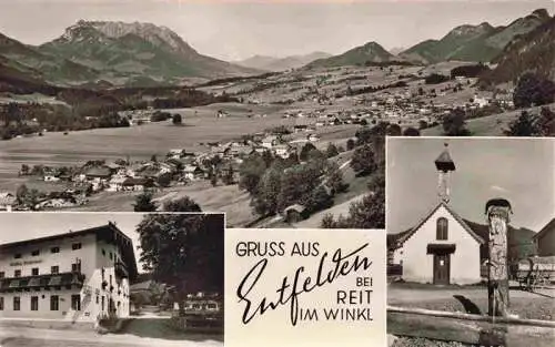 AK / Ansichtskarte 73967836 Entfelden_Reit_im_Winkl_Bayern Panorama Gasthof Blaserwirt Kirche