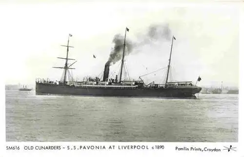 AK / Ansichtskarte 73967902 Dampfer_Oceanliner SM616 Old Cunarders S.S.Pavonia at Liverpool 