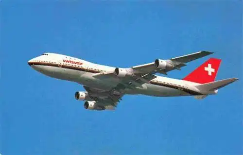 AK / Ansichtskarte 73967927 Flugzeuge_Zivil SWIss Boeing 747 B 