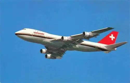 AK / Ansichtskarte  Flugzeuge_Zivil SWIss Boeing 747 B 