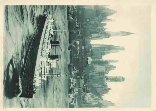 AK / Ansichtskarte 73967973 Dampfer_Oceanliner Schnelldampfer Columbus Norddeutsche Lloys Bremen Hafen New York